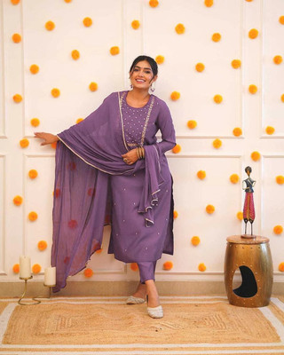 Swibona Embroidered Kurta, Trouser/Pant & Dupatta Set