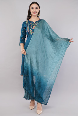 JIDI FASHION Printed Kurta, Sharara & Dupatta Set