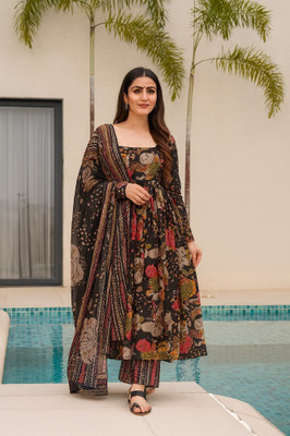 Rahigomar Printed Anarkali Kurta, Bottom & Dupatta Set