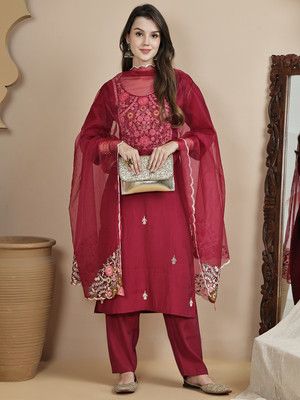 Prakat Embellished Kurta, Trouser/Pant & Dupatta Set