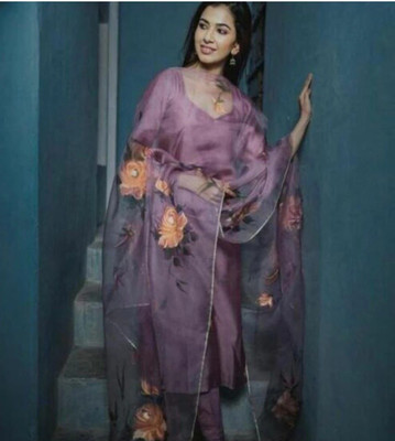 HOUSE OF COMMON Printed Kurta, Palazzo & Dupatta Set