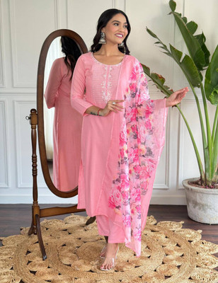 RANGTARA Embroidered Kurta, Trouser/Pant & Dupatta Set