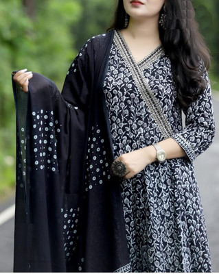 sr enterprises Embroidered Anarkali Kurta, Bottom & Dupatta Set