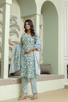 SUBHAN CLOTHING Floral Print Kurta, Trouser/Pant & Dupatta Set