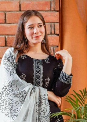 Meetara Creation Printed Kurta, Palazzo & Dupatta Set