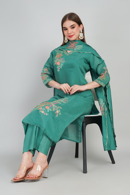 mahisha fashion Embroidered Kurta, Trouser/Pant & Dupatta Set