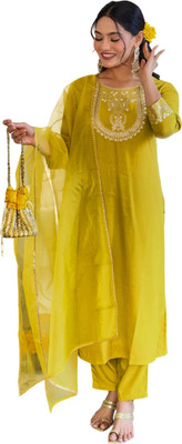 FancyFits Embroidered Kurta, Salwar & Dupatta Set