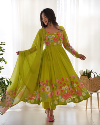 LOKITA WORLD Floral Print Kurta, Salwar & Dupatta Set