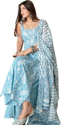 EGF Printed Kurta, Palazzo & Dupatta Set