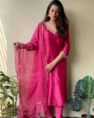 MAA SHAKTI ENTERPRISE Embroidered Kurta, Trouser/Pant & Dupatta Set