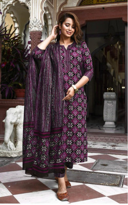 REVA ENTERPRISE Printed Kurta, Salwar & Dupatta Set