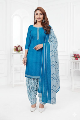 The Weavers Shop by Raavi Printed Kurta, Salwar & Dupatta Set