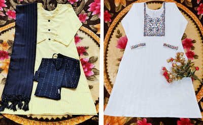 UMI CREATION Embroidered Kurta, Trouser/Pant & Dupatta Set