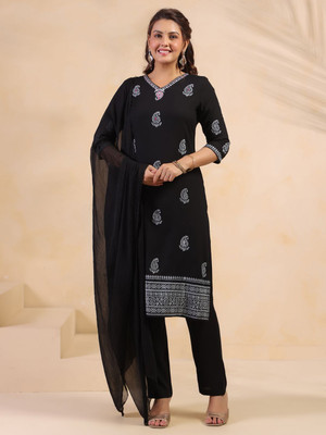 Anouk Rustic Embroidered Kurta, Trouser/Pant & Dupatta Set