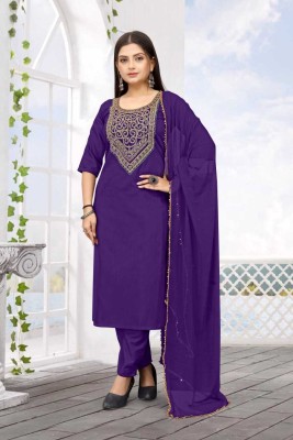 JR Creation Solid Kurta, Salwar & Dupatta Set