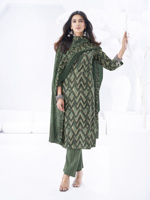 Larqi Floral Print Kurta, Trouser/Pant & Dupatta Set