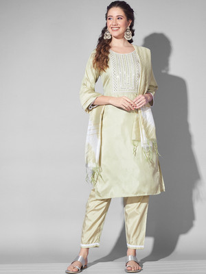 DERIFA Women Kurta Pant Dupatta Set
