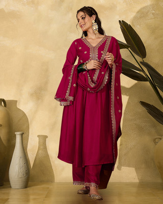 Tasrika Embroidered Kurta, Trouser/Pant & Dupatta Set