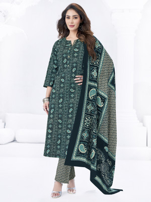 Larqi Floral Print Kurta, Trouser/Pant & Dupatta Set