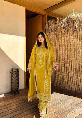 subhlaxmii Self Design Kurta, Patiala & Dupatta Set