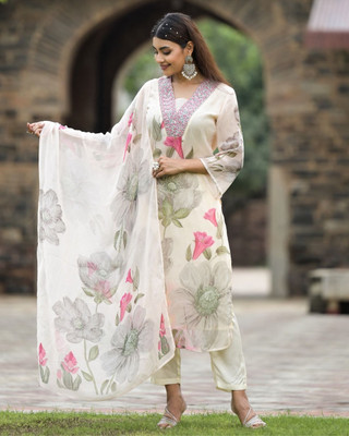 Shanti Creation Printed Kurta, Trouser/Pant & Dupatta Set
