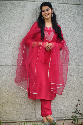 TWIKA Embroidered Kurta, Trouser/Pant & Dupatta Set
