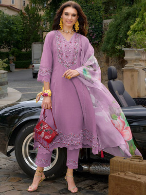 SHARARA CREATION Embroidered Kurta, Trouser/Pant & Dupatta Set