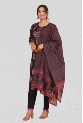 Jaipur fashion factory Printed Kurta, Palazzo & Dupatta Set