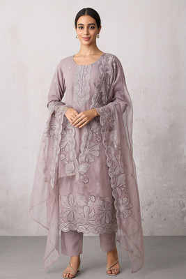 Rijak Creations Embroidered Kurta, Trouser/Pant & Dupatta Set