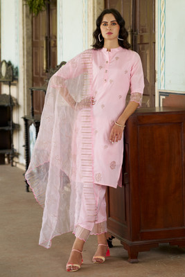 VredeVogel Embroidered Kurta, Trouser/Pant & Dupatta Set