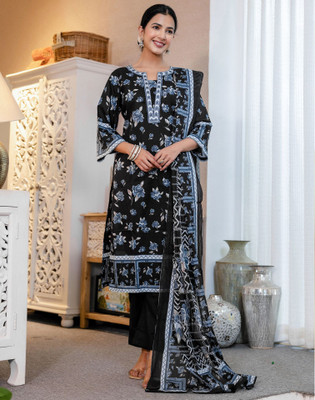 Skylee Floral Print Kurta, Salwar & Dupatta Set