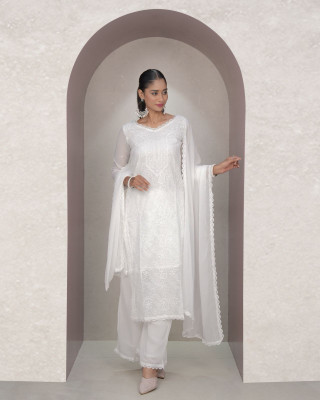 Angel western Embroidered Kurta, Trouser/Pant & Dupatta Set
