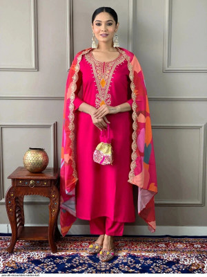 WELVISS Embroidered Kurta, Trouser/Pant & Dupatta Set