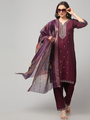 OMASU FASHION Embroidered, Embellished Kurta, Salwar & Dupatta Set