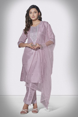 SARVAGNA Embroidered Kurta, Trouser/Pant & Dupatta Set