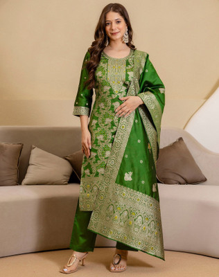 Tasrika Woven Kurta, Salwar & Dupatta Set