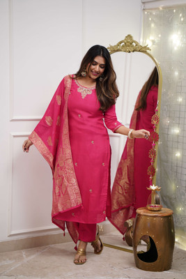 kiwastudio Embroidered Kurta, Trouser/Pant & Dupatta Set