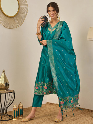 VredeVogel Printed Kurta, Trouser/Pant & Dupatta Set