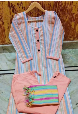 IST NEW FASHION Striped Kurta, Trouser/Pant & Dupatta Set