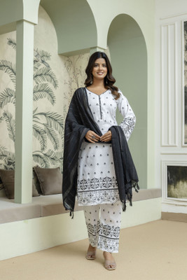 SUBHAN CLOTHING Floral Print Kurta, Trouser/Pant & Dupatta Set