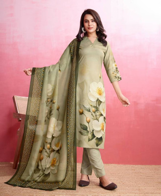 Auralyn Premium Floral Print Kurta, Trouser/Pant & Dupatta Set