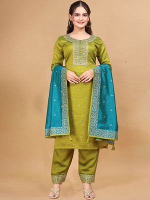 SumukhFashion Embroidered Kurta, Salwar & Dupatta Set