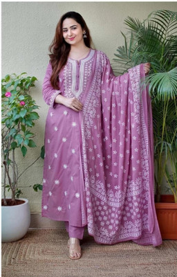 Zaneta Embroidered Kurta, Trouser/Pant & Dupatta Set
