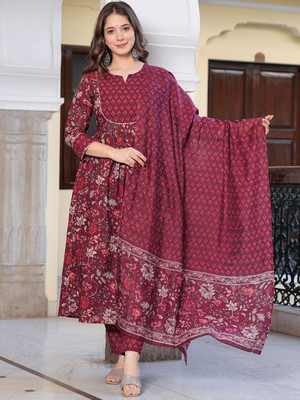 HOUSE OF COMMON Floral Print Kurta, Trouser/Pant & Dupatta Set