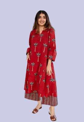 JAINISMCRAFTINGANDCLOTHING Printed Kurta, Trouser/Pant & Dupatta Set