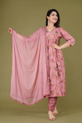 SH FASHION AND STORE Floral Print Kurta, Trouser/Pant & Dupatta Set