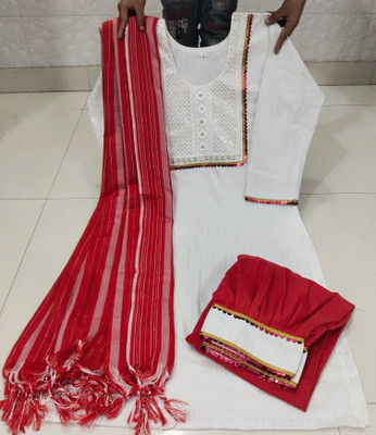 Insha Emporium Self Design Kurta, Salwar & Dupatta Set