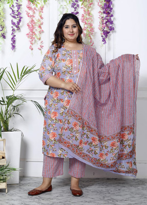 Swasti Floral Print Kurta, Trouser/Pant & Dupatta Set