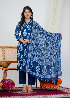 badodiya's Embroidered Kurta, Palazzo & Dupatta Set