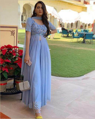 ramev creation Embroidered Kurta, Palazzo & Dupatta Set